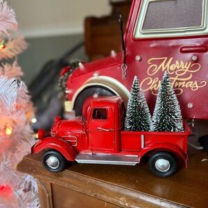 Red Vintage Truck Metal Truck Christmas Trees
Decor